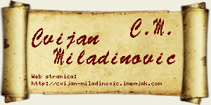 Cvijan Miladinović vizit kartica
